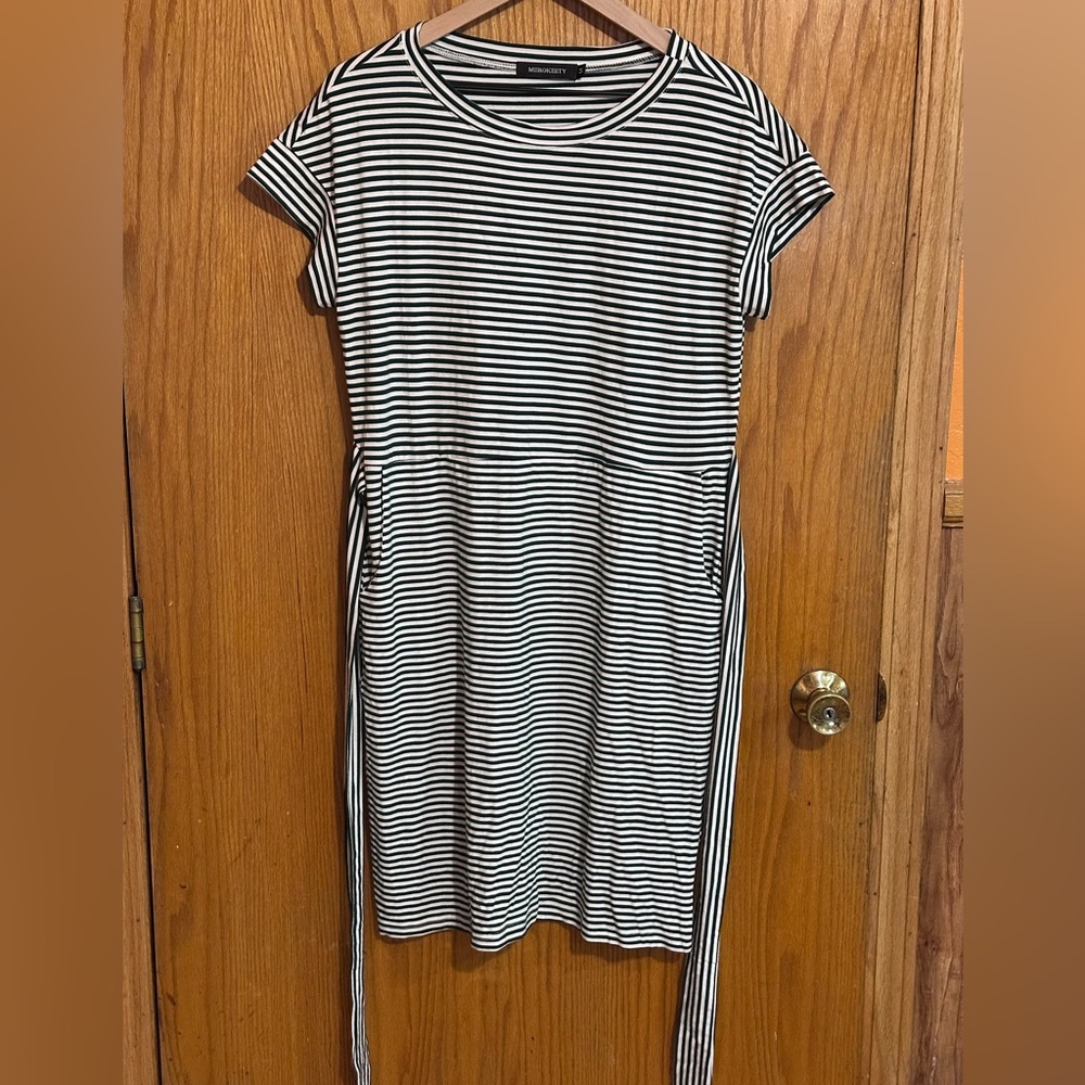 women's summer dress size Medium stripes waist tie teachers‎